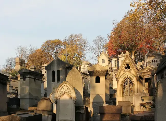 Père Lachaise Cemetery in autumn.