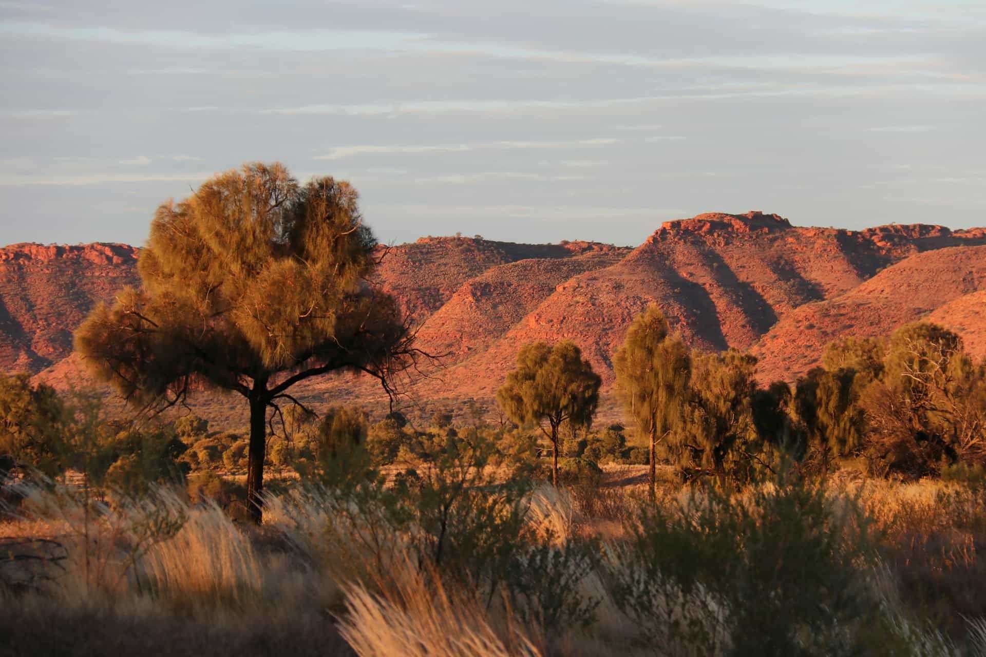 Red rock ranges in the Australian outback