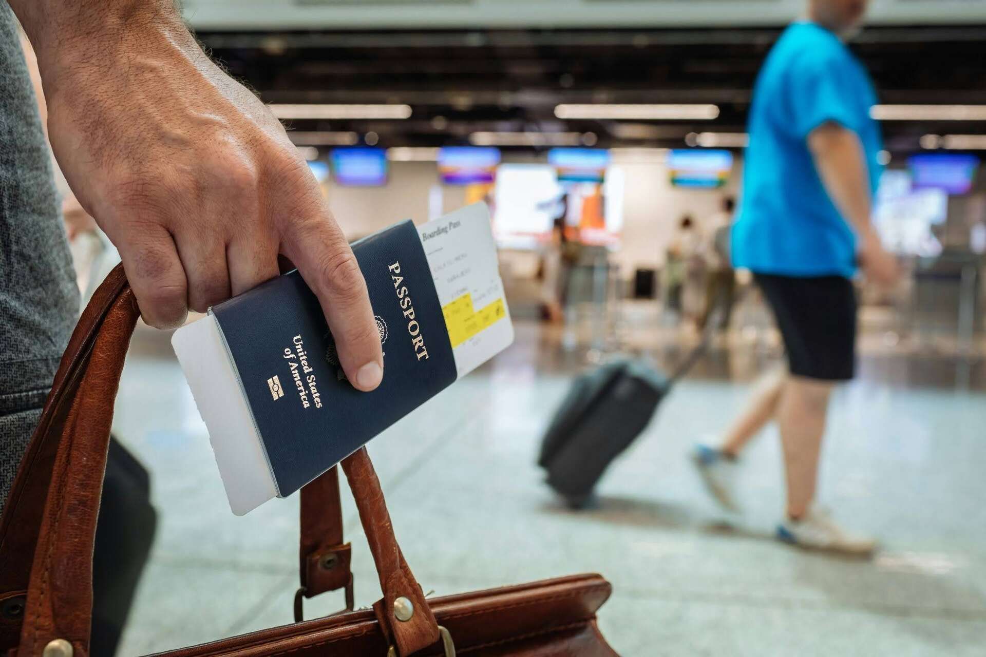Man holding passport