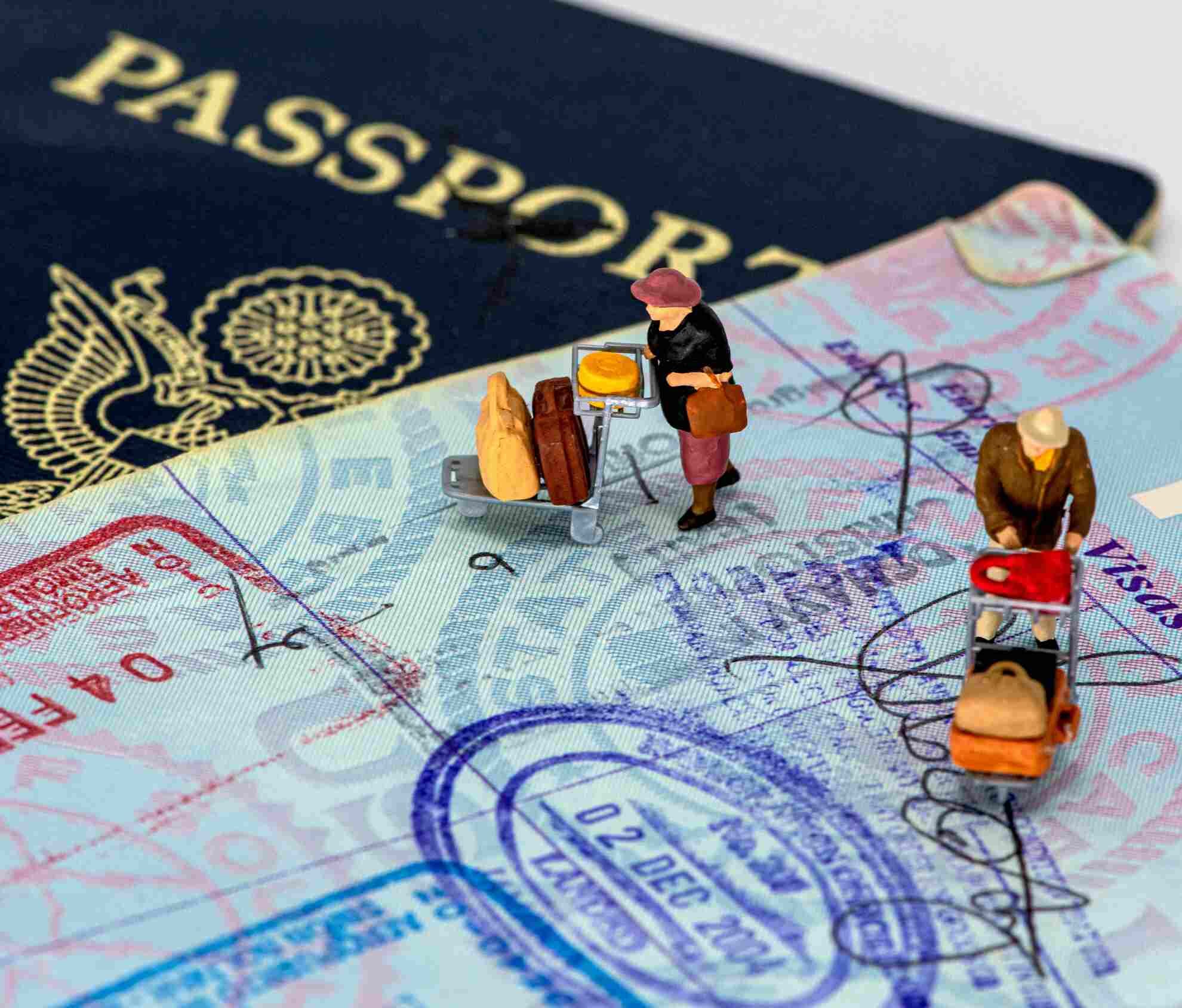 Passport figurine traveling