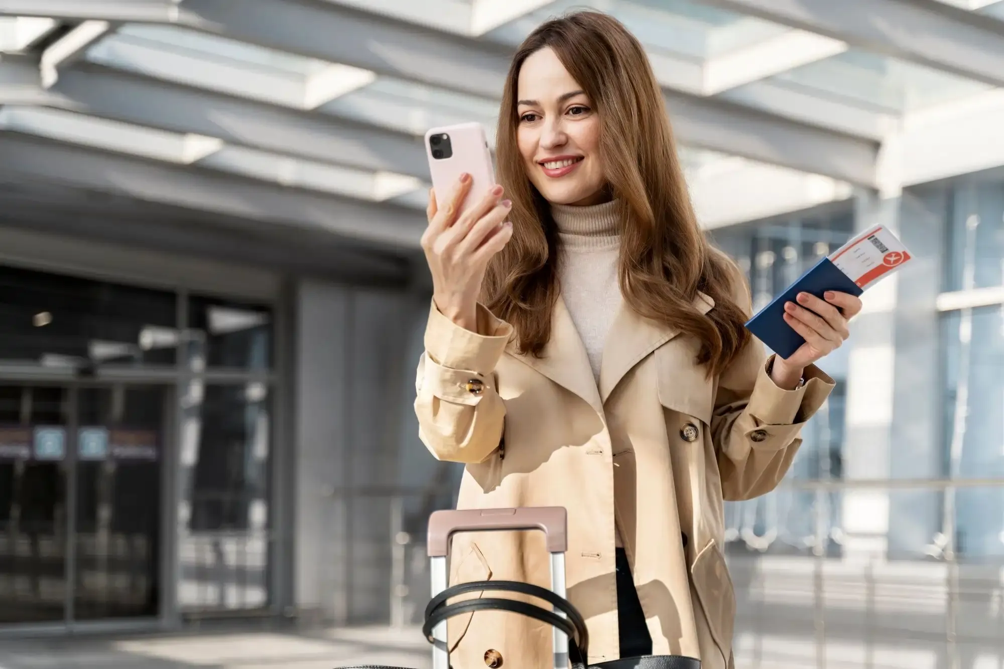 Traveller opting for eSIM for her overseap trip on a cheap phone