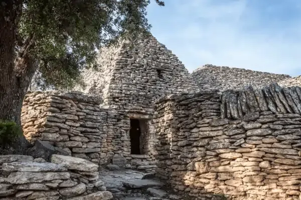 Rustic stone hut ruins