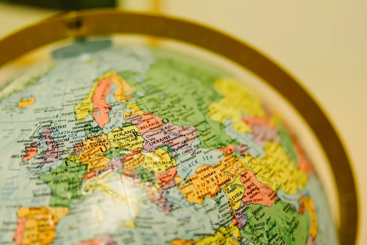 Globe showing Europe continent