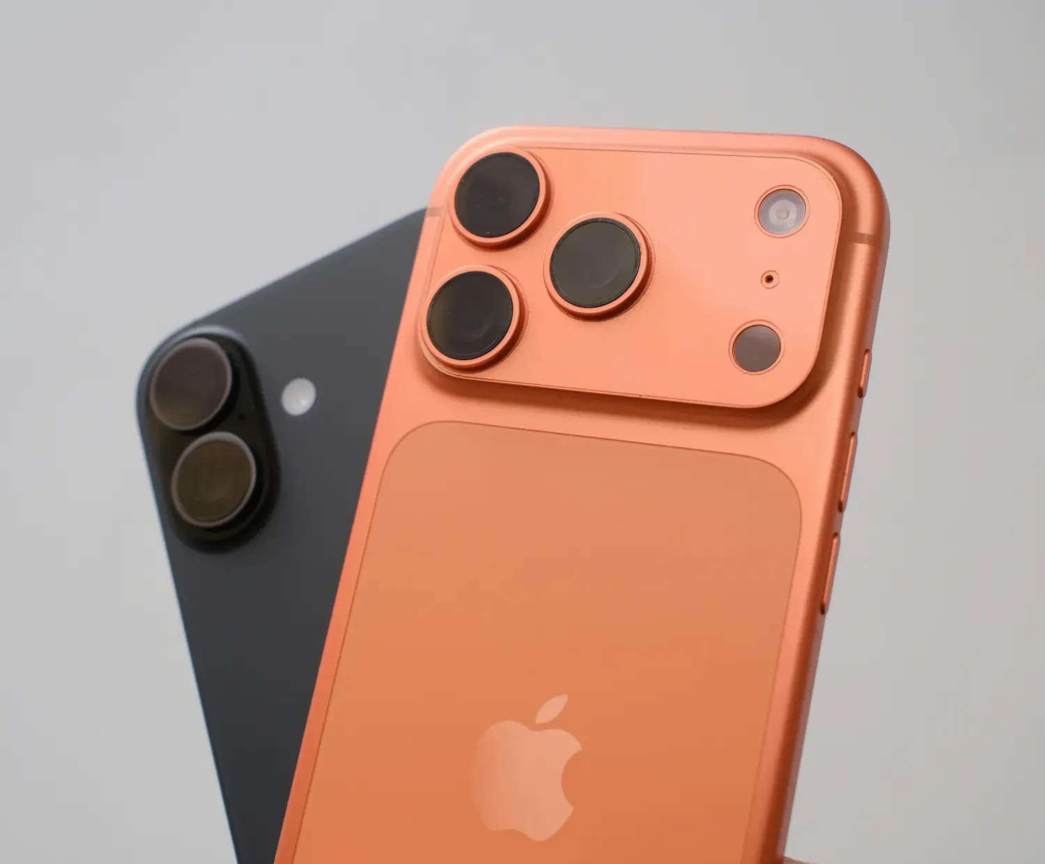 Back view of two iPhones 17