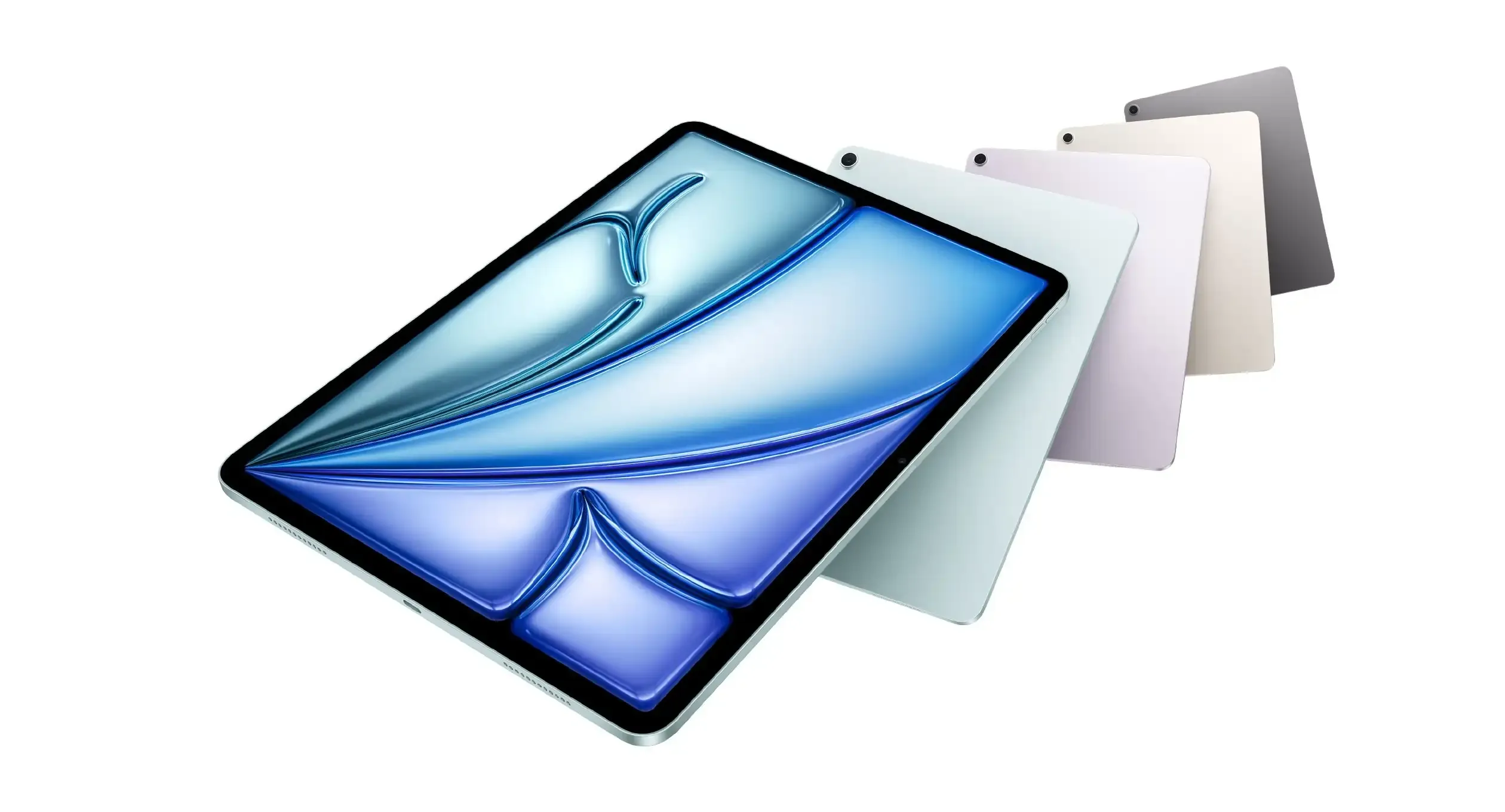 Multiple Apple iPads in various colors showcasing display and design, relevant to eSIM-only models