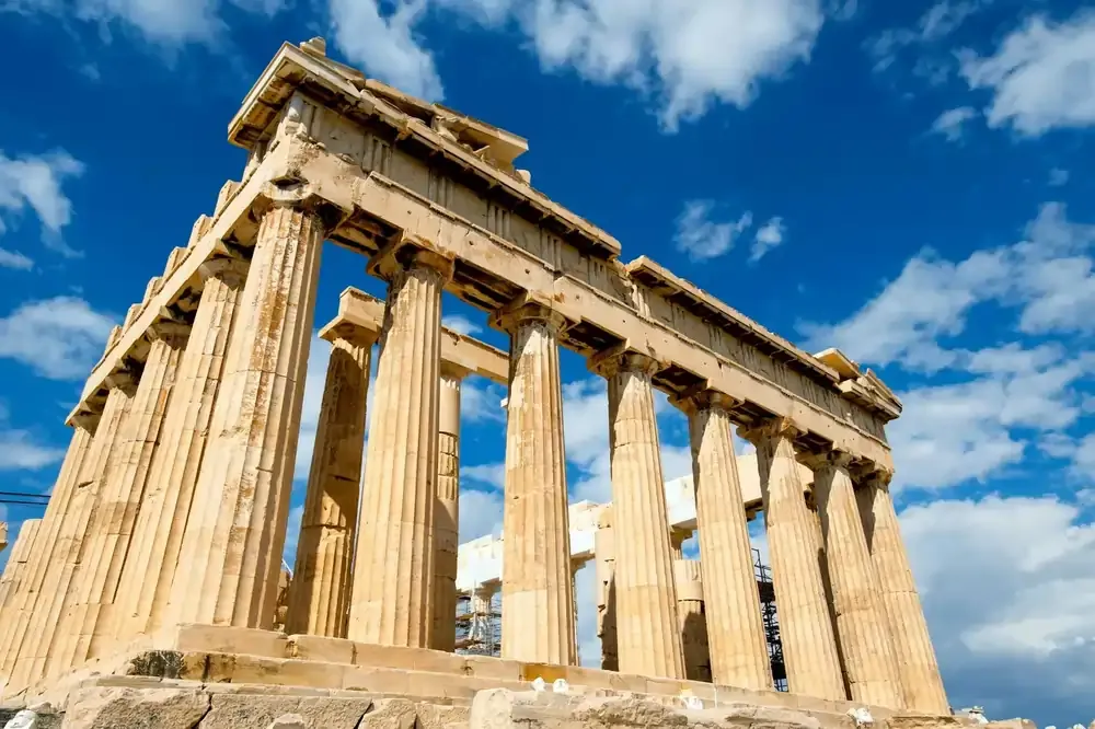 Ancient Parthenon temple on the Acropolis in Athens, Greece.